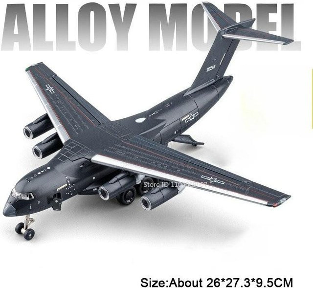 Zealous Sole Y-20 Transportflugzeug Modell, 1:180, Metall, grau, mit Licht und Sound, ab 14 Jahren - Bild 1