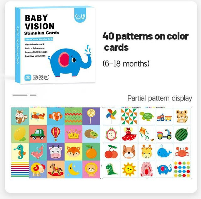 Linyi toy Montessori Karte, Schwarz und Bunt / Mehrfarbig, ab 0 Jahre - Bild 1