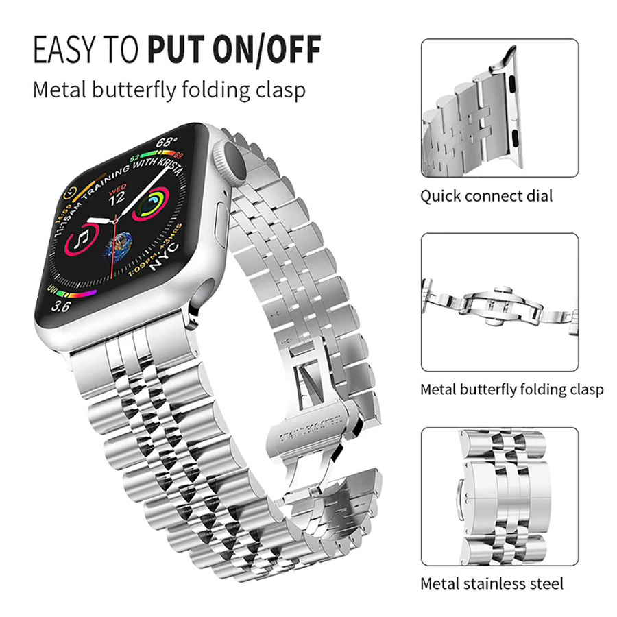 Uhrenarmband Edelstahl, Silber, Unisex - Bild 2