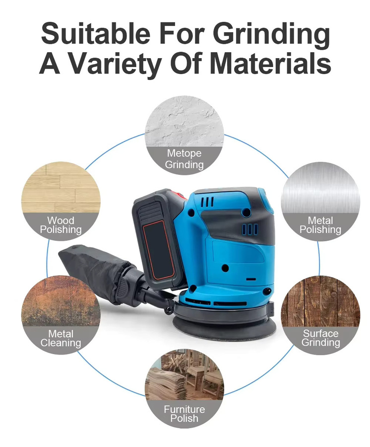 Makita Akku-Exzenterschleifer 125 mm für Holz und Metall zum Polieren und Schleifen - Bild 6