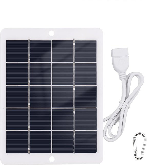 Aneng Tragbares Solarladegerät 3W 5V mit USB-Schnittstelle, Wasserdichtes Solarpanel in Weiß für Camping - Bild 1