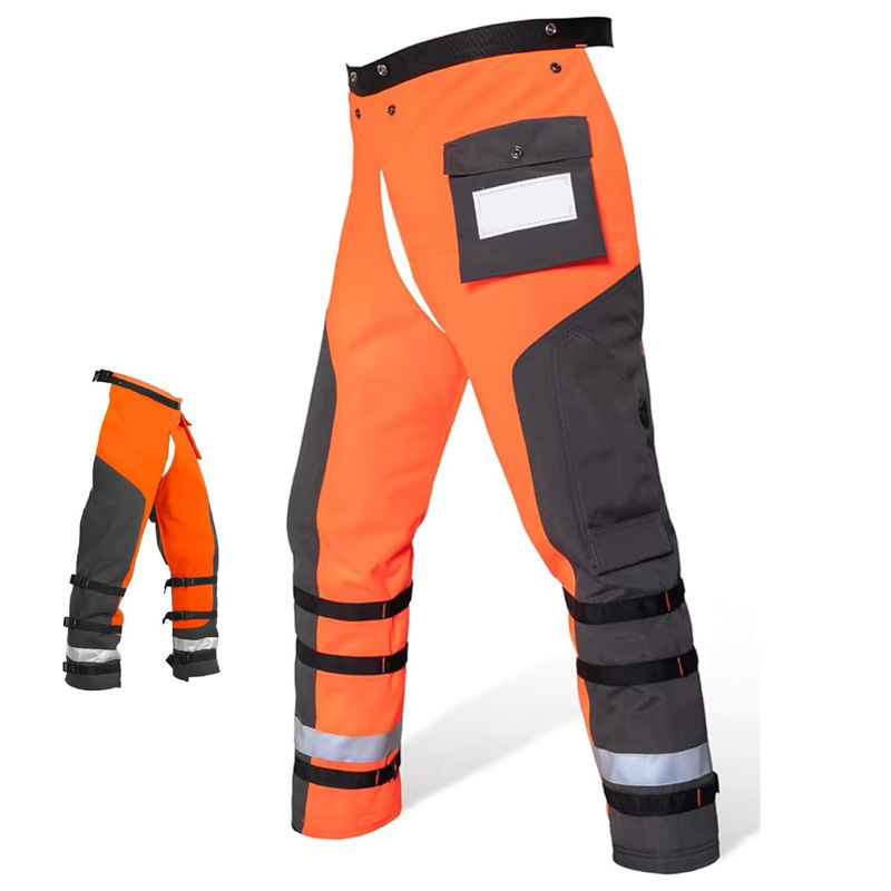 DAZZLEEX Kettensägenhose mit 9-lagigem Schutz in Orange, Unisex, Größe M - Bild 4