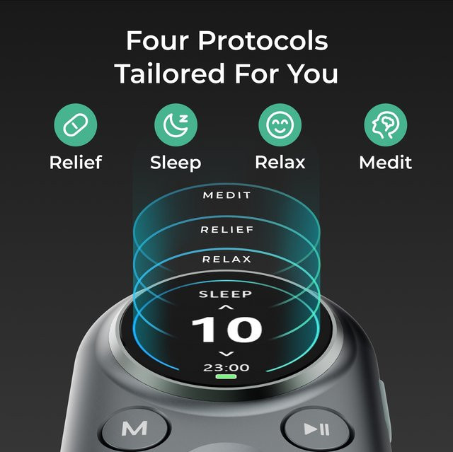 ZenoWell Luna Vagus Nervenstimulator zur Stressreduktion und Schlafverbesserung als tragbare Meditationshilfe für HRV-Training und Achtsamkeit - Bild 1