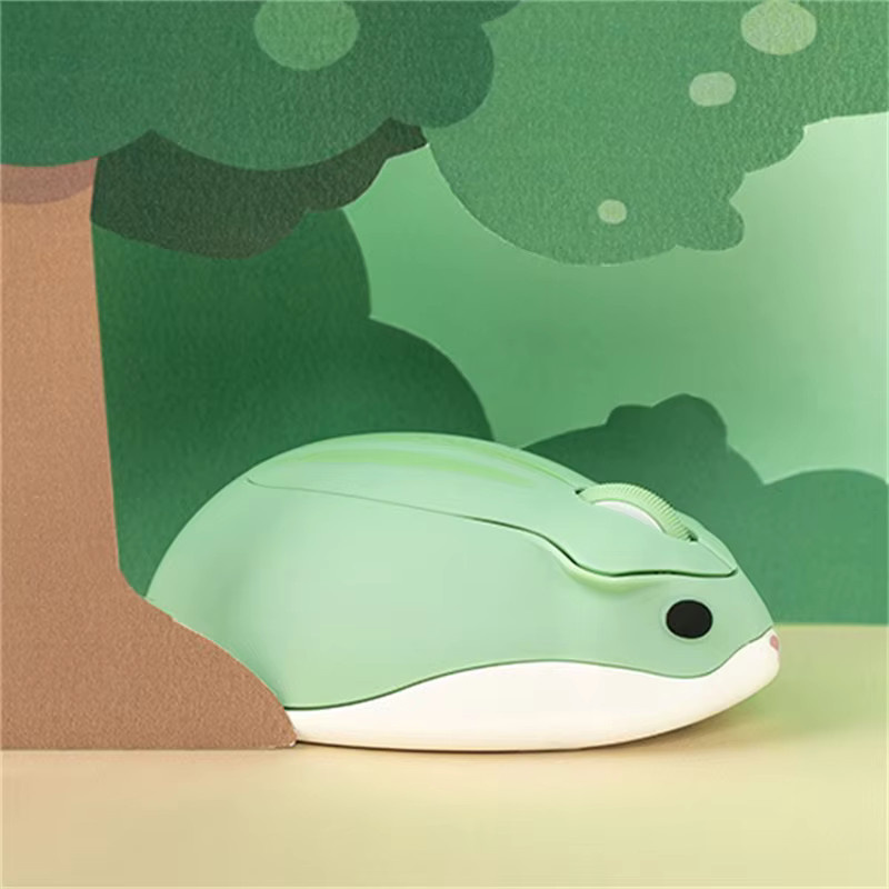 YOCUNKER Kabellose 2,4G USB-Computermaus im niedlichen Cartoon Anime Hamster-Design, ergonomische Mini-Optikmaus für Mädchen und Kinder, Farben: Pink, Grün, Grau - Bild 3