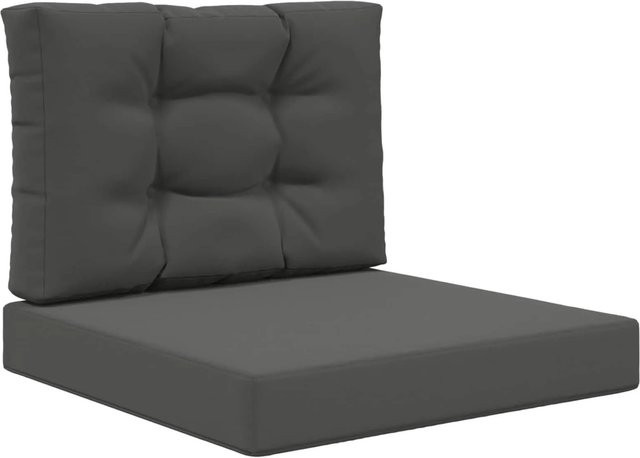 vidaXL Sofakissen für Draußen 2-teilig aus Polyester in Anthrazit, B/T/H: 60 x 60 x 60 cm - Bild 1