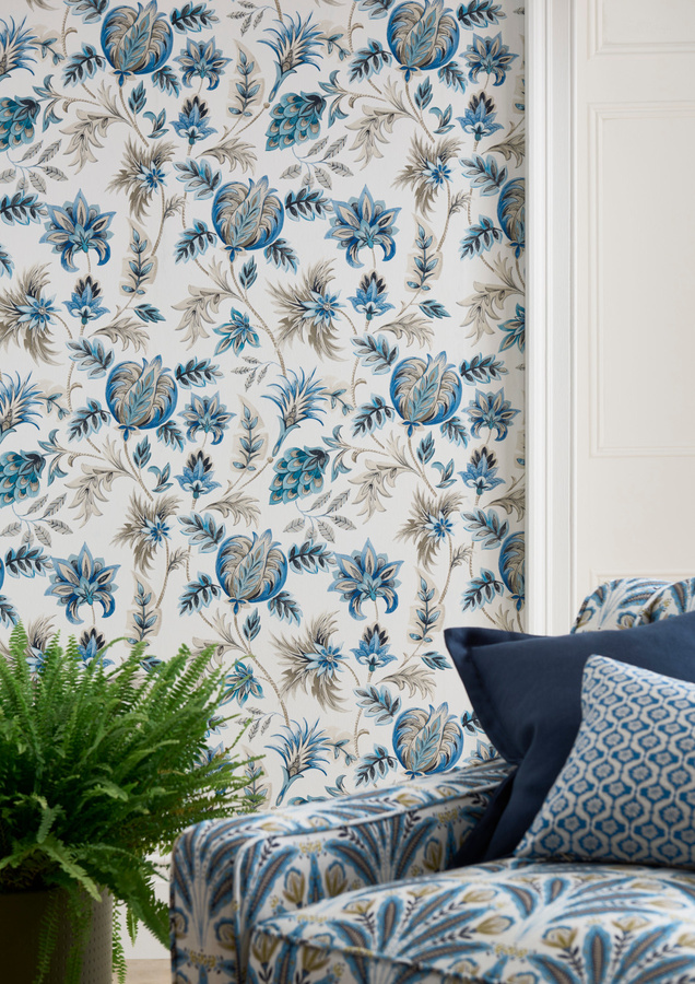Clarke & Clarke Tapete Sizergh Denim Blau Botanisches Floral Non-Woven - Bild 2