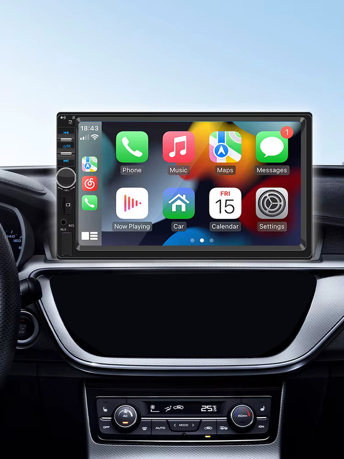 Hippcron 1DIN Autoradio Multimedia-MP5-Player mit 7 Zoll Touchscreen, Carplay, Android Auto, Mirror Link, FM, USB-A und Aux-Eingang in Schwarz - Bild 7