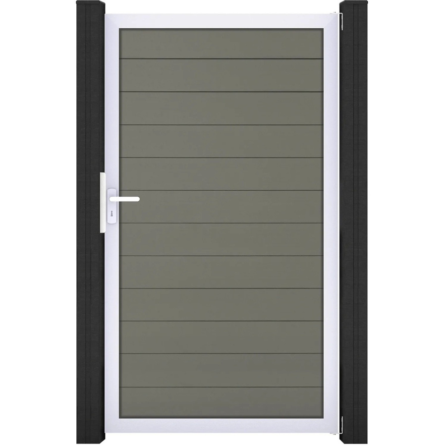 GroJa Solid Steckzauntor Grau Rahmen EV1 B: 100 cm, H: 180 cm - Bild 2