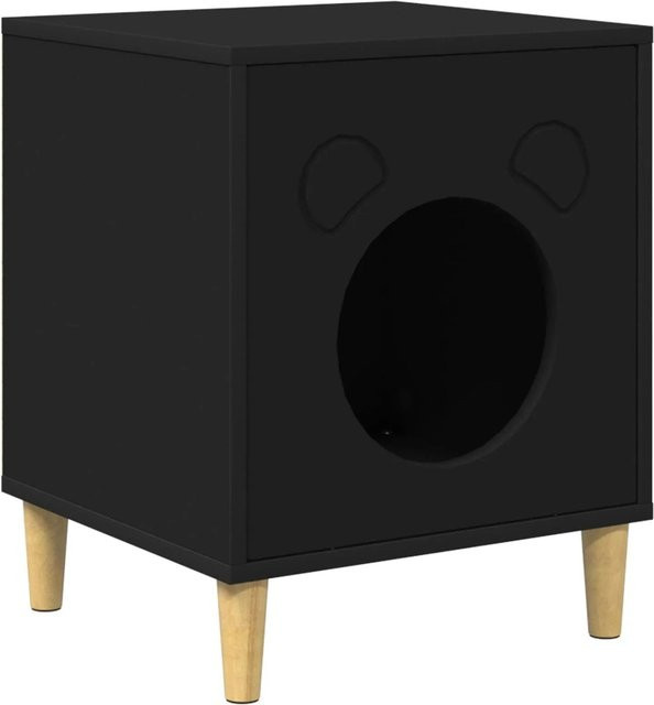 vidaXL Katzenhaus aus Holzwerkstoff in Schwarz, B/T/H: 42,5 x 40 x 53 cm - Bild 1
