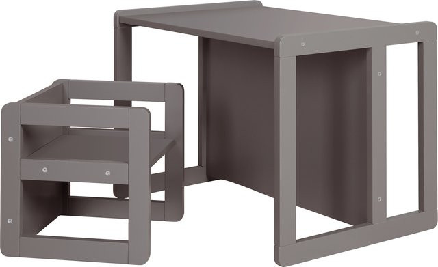 ROBA Kleinkinder Sitzgruppe Montessori 3in1 in Anthrazit und Grau - Bild 1