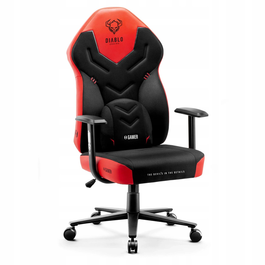 Diablo Chairs X-Gamer Gamingstuhl aus Stoff in Schwarz-Rot - Bild 2