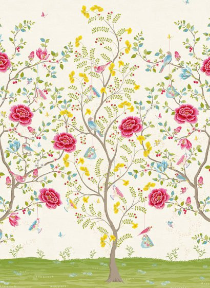 Eijffinger Wallpaper Morning Glory Vlies Tapete Blau Multicolor mit Baum-Motiv - Bild 1