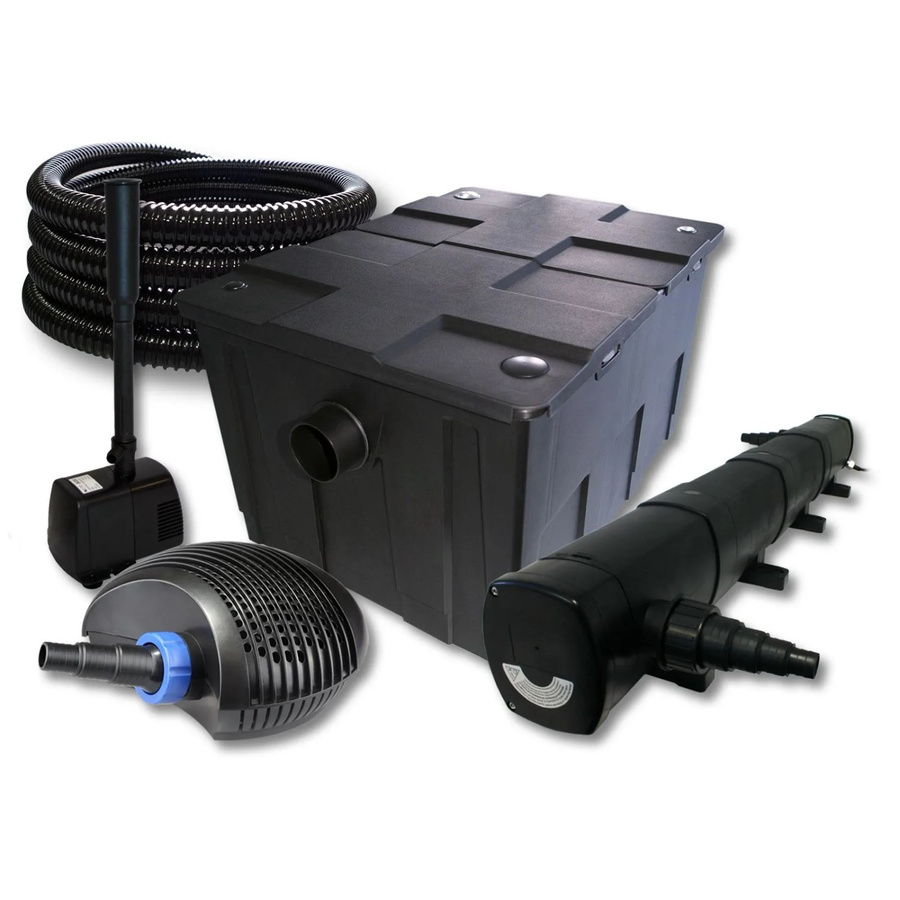 Sunsun Teichfilter Set mit 60000L Klärleistung, 72W Klärer und 40W Eco Pumpe inklusive Schlauch für Springbrunnen, Schwarz - Bild 2