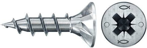 Fischer Power-Fast II CZF Spanplattenschrauben, Durchmesser: 4 mm, Länge: 20 mm, Kreuzschlitz Pozidriv, Stahl galvanisch verzinkt, 200 Stück - Bild 1