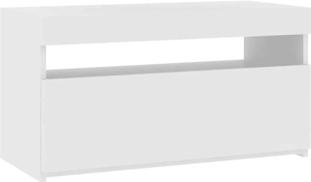 vidaXL TV-Schrank modern in Hochglanz-Weiß mit integrierter LED-Beleuchtung, B/T/H: 75 x 35 x 40 cm - Bild 1