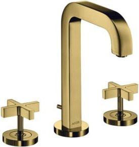 Hansgrohe Axor Citterio 3-Loch-Waschtischarmatur in Roségold mit Kreuzgriffen und Pop-up-Abfluss - Bild 1