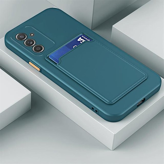 Handyhülle mit Kartensteckplatz für Samsung Galaxy A55 5G A54 A53 A52s A34 A33 A32 A16 A15 A14 A13 A12 A51 und weitere Modelle in Blau - Bild 1