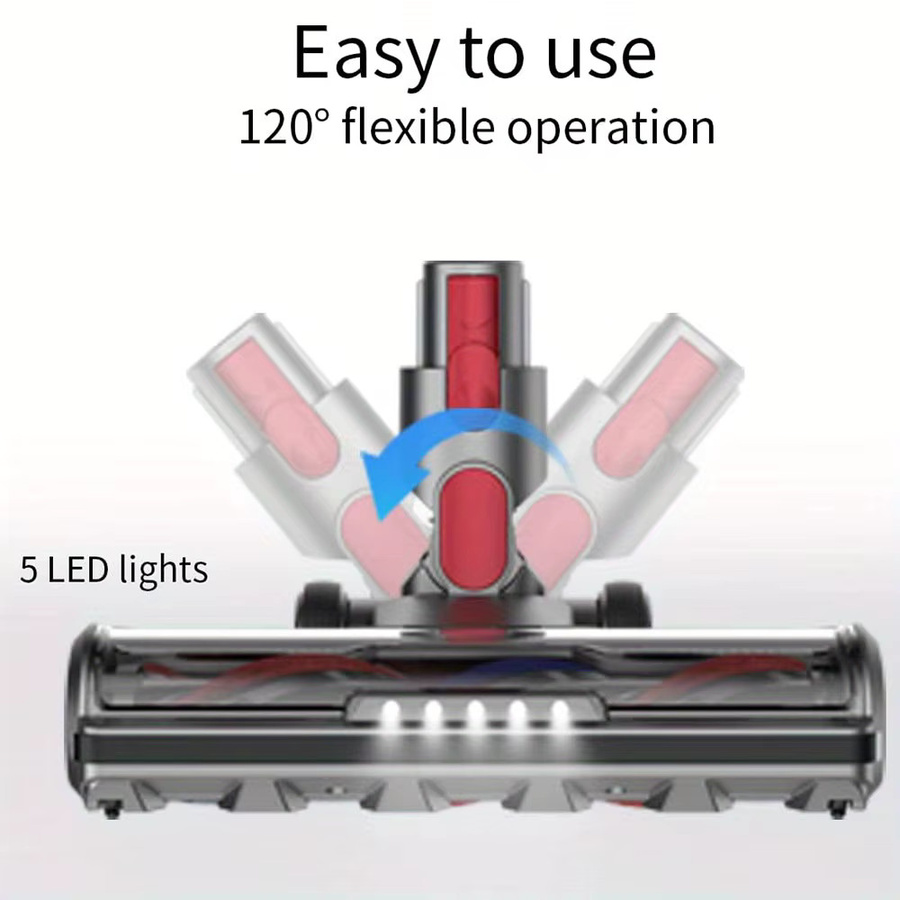 Kompatibler Dyson Reinigungskopf mit Direktantrieb für V7 V8 V10 V11 V15 in Grau für Kurzflor-Teppiche und Hartböden, Breite: 25,5 cm, Tiefe: 12,0 cm - Bild 3