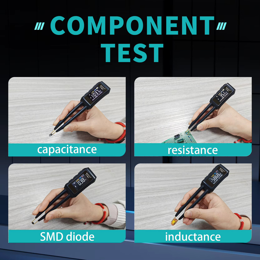 ZOYI MD1 Digitale Smart-Pinzette LCR SMD ESR Tester für Widerstand, Kapazität, Induktivität, Durchgang und Dioden in Schwarz - Bild 3