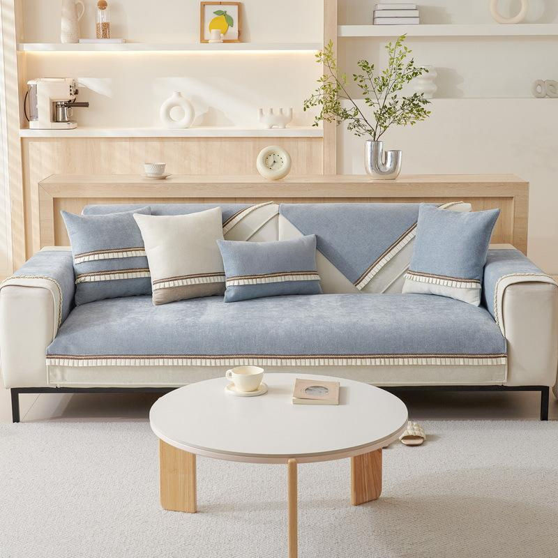 Verdicktes Sofakissen aus Chenille im Herbst-Design von Super Six, quadratisch, B/B: 70 x 70 cm, in Grün, Beige, Braun oder Grau - Bild 3