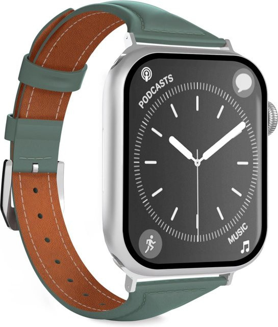 Puro Uhrenarmband Echtleder, Grün, Unisex, 38-49 mm - Bild 1
