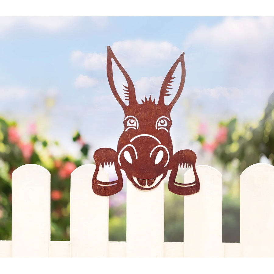 Gartenzaun-Deko Esel-König von viva domo in Silber und Braun - Bild 2
