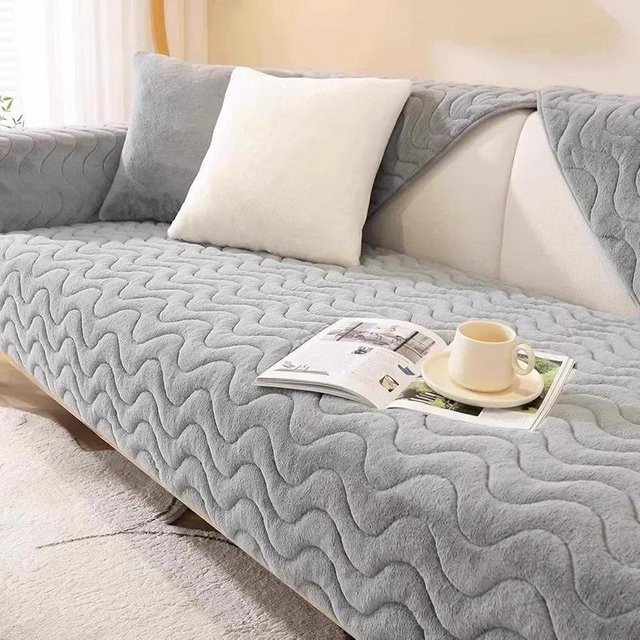 Warmes Plüsch Sofa Sitzkissen von Your Warm Home in Grau, rutschfest und waschbar, B/B: 70 x 70 cm - Bild 1
