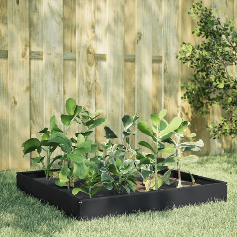 Hochbeet aus Stahl von Vidaxl in Schwarz, B/T/H: 100 x 100 x 26 cm - Bild 1