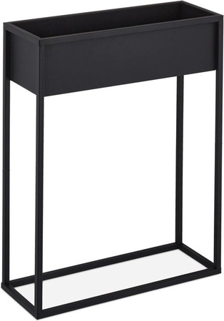 Relaxdays Blumenständer aus Eisen in Schwarz, modern und matt, Höhe: 70 cm, Breite: 55 cm, Tiefe: 20 cm