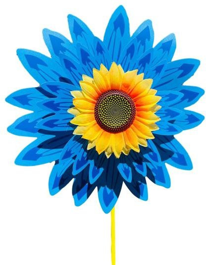 Hello Garden Sonnenblumen Windrad in Blau mit Bodeneinsatz, Höhe: 36 cm - Bild 1