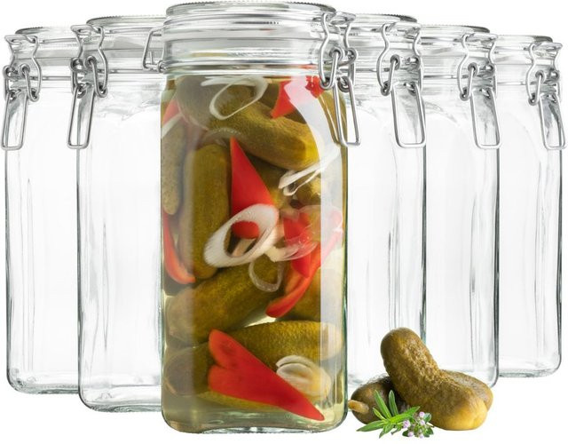Mäser Gothika Einmachglas Set mit Verschluss, Transparent, 2,5 l, 6er Pack - Bild 1