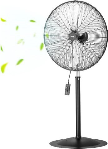 VEVOR Industrial Standventilator in Schwarz mit 81 cm Durchmesser, höhenverstellbar und oszillierend mit 3 Geschwindigkeiten - Bild 1