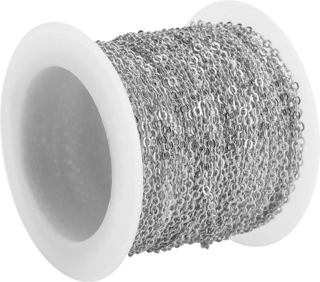 Kreuz O Flachkette, Silber, 10 Meter, für Armband, Halskette, Verlängerung - Bild 1