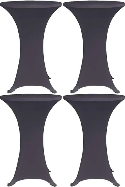 4er Set DELUKE Stretch-Stehtischhussen AMAU in Anthrazit, elastische Tischdecken für runde Stehtische mit Durchmesser: 80 cm - Bild 1
