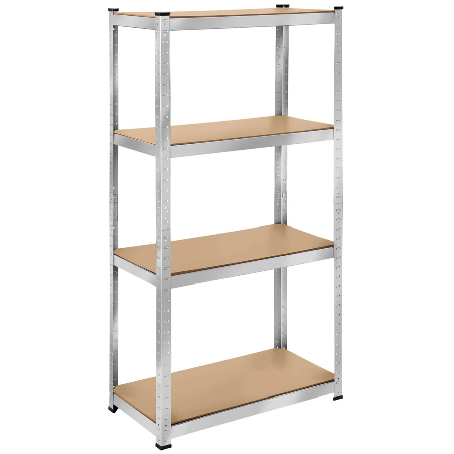 tectake Schwerlastregal mit silbernem Stahlgestell und höhenverstellbaren MDF-Böden, H x B x T: 160 x 80 x 40 cm - Bild 2