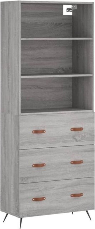 Vidaxl Highboard Modern in Grau aus Holzwerkstoff und Metall, B/T/H: 69,5 x 34 x 180 cm - Bild 1