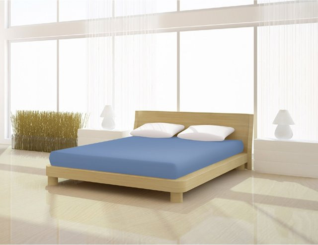 Mr. Sandman Spannbetttuch Frottee Classic in Blau, B/T: 120 x 130 cm, L: 200 cm - Bild 1