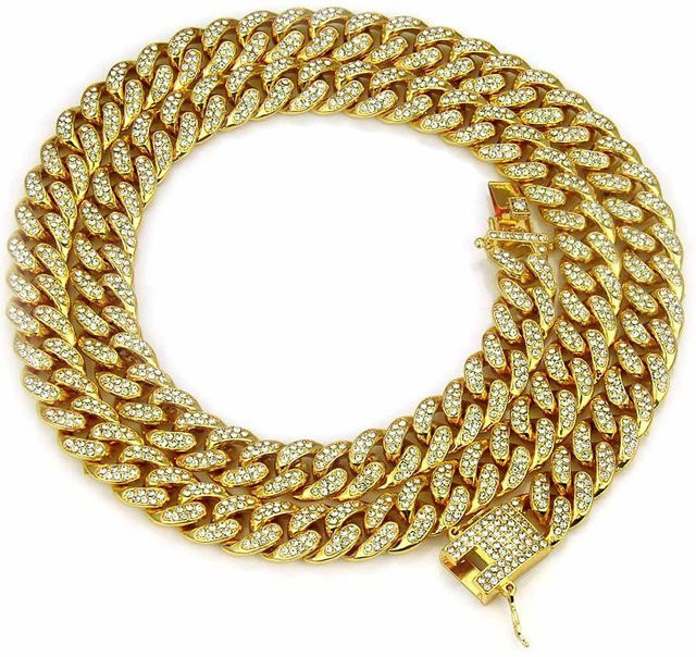 HNSP Halskette, Messing, Gold, Zirkonia, Herren, 40 cm - Bild 1