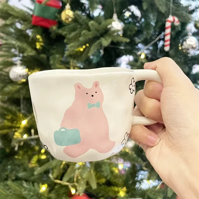 Exquisiter Keramikbecher mit niedlichem Bären-Design für Kaffee, Milch oder Haferflocken - Bild 4