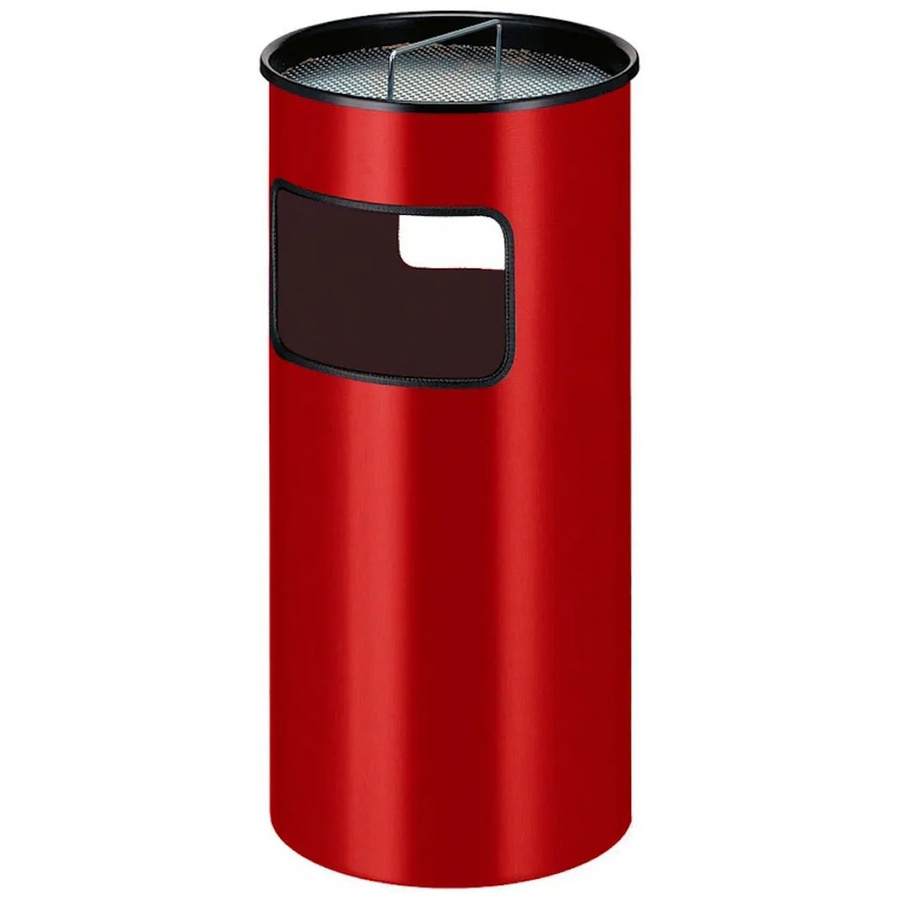 PROREGAL Runder Feuerfester Kombiascher in Rot aus Metall inklusive Löschsand und Sieb, H x Ø: 69 x 32 cm - Bild 2