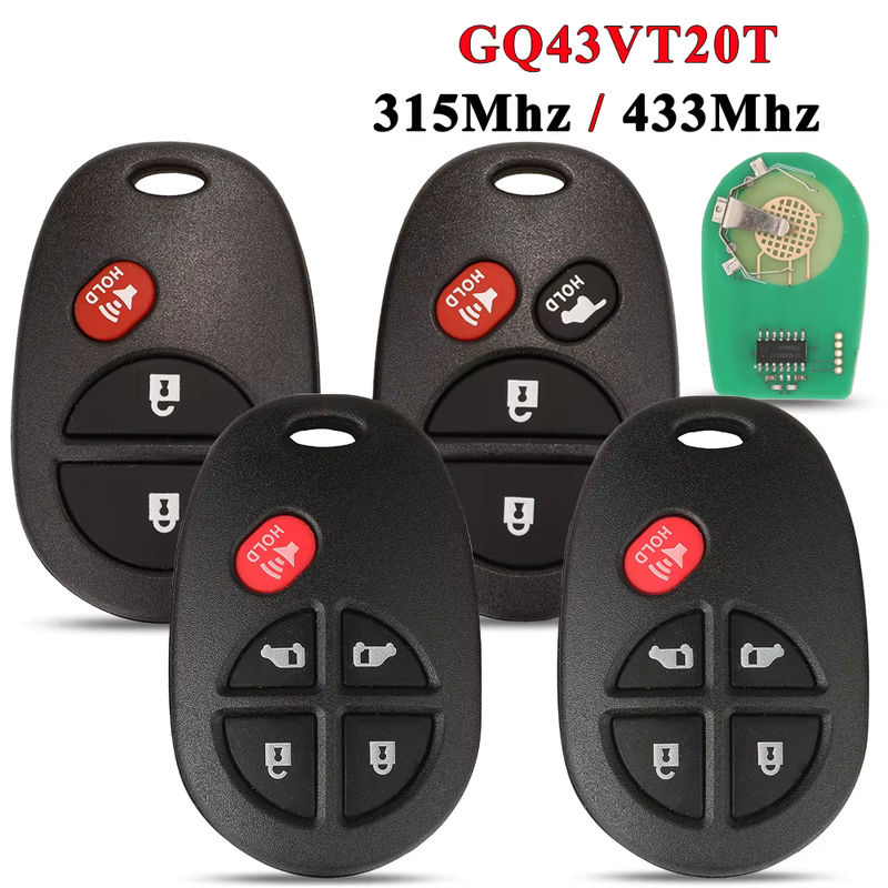 Jingyuqin GQ43VT20T Fernbedienung Auto Schlüsselanhänger 315/433 MHz in Schwarz für Toyota Sienna Tundra Sequoia Tacoma Camry Highlander Aurion 2004-2018 - Bild 7