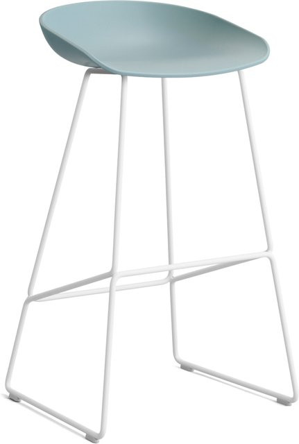 HAY About A Stool AAS 38 Hocker in Blau mit Stahlgestell und Polypropylen-Sitzschale - Bild 1