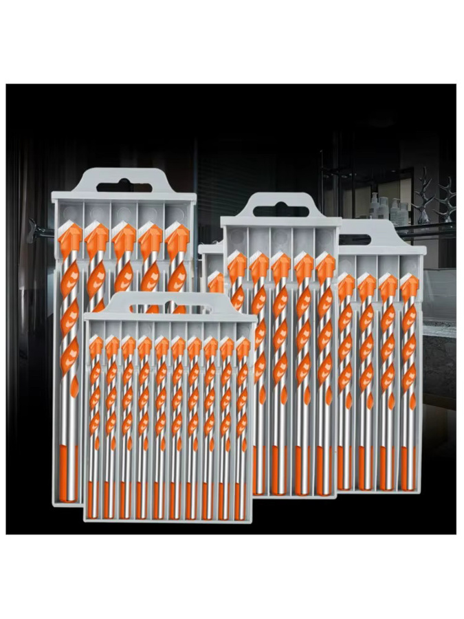 CHUJIN Steinbohrer-Set für Fliesen, Ziegel, Beton und Glas, verchromt, Orange, 5/10er-Pack - Bild 6
