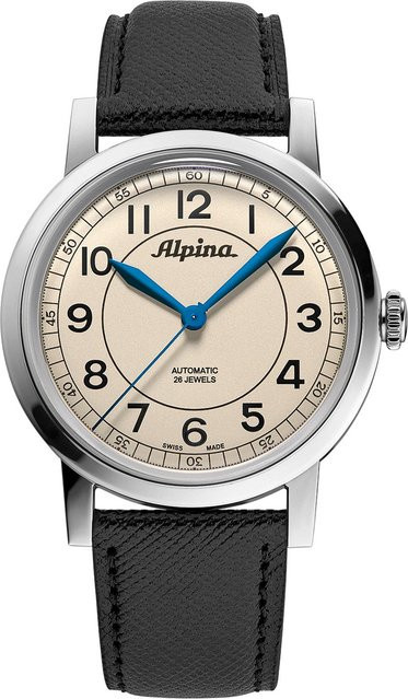Alpina Herrenuhr Heritage Startimer Pilot, Automatik, Edelstahl, 38 mm, Leder - Bild 1