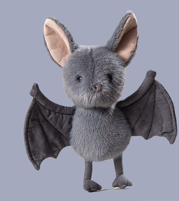 Broox Kawaii Hängende Fledermaus, Plüschtier, Grau, 26 cm - Bild 1