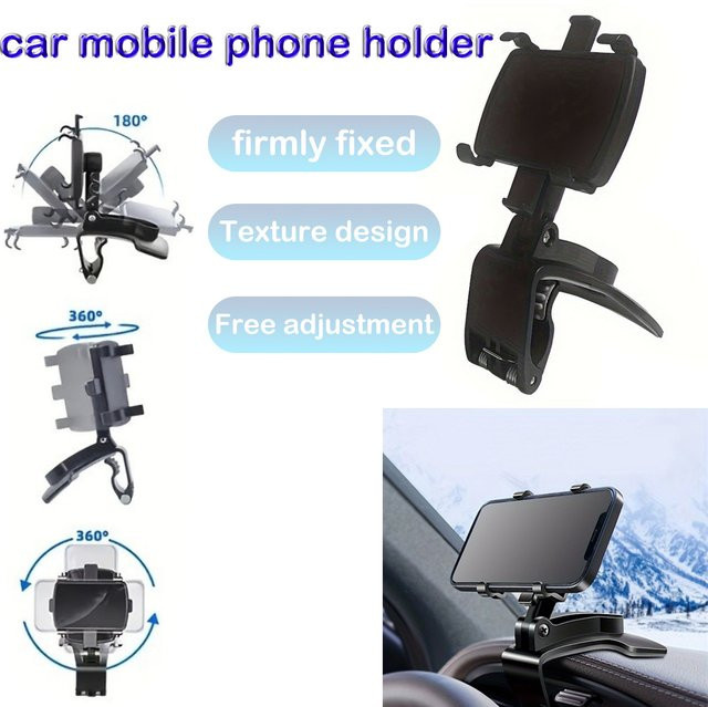 Universal Autotelefonhalter für das Dashboard in Schwarz zur Handy- und GPS-Unterstützung für iPhone, Samsung und Xiaomi - Bild 1