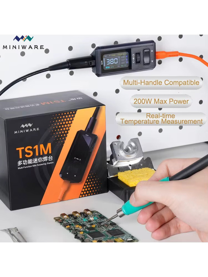 Miniware TS1M Mini-Lötstation mit Digitalanzeige und H100 Griffspitze in Schwarz - Bild 6