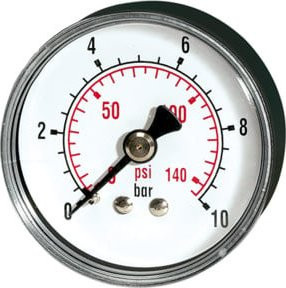 Riegler Standardmano Pressure Line Manometer G 1/4 hinten, 0-6,0 bar/85 psi, Durchmesser 63 mm, weiß/Stahl - Bild 1