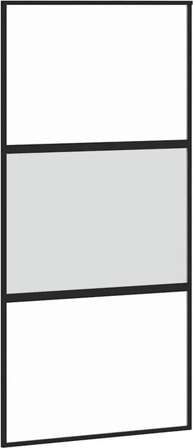 vidaXL Schiebetür aus Hartglas und Aluminium in Schwarz, B: 102,5 cm, H: 205 cm - Bild 1