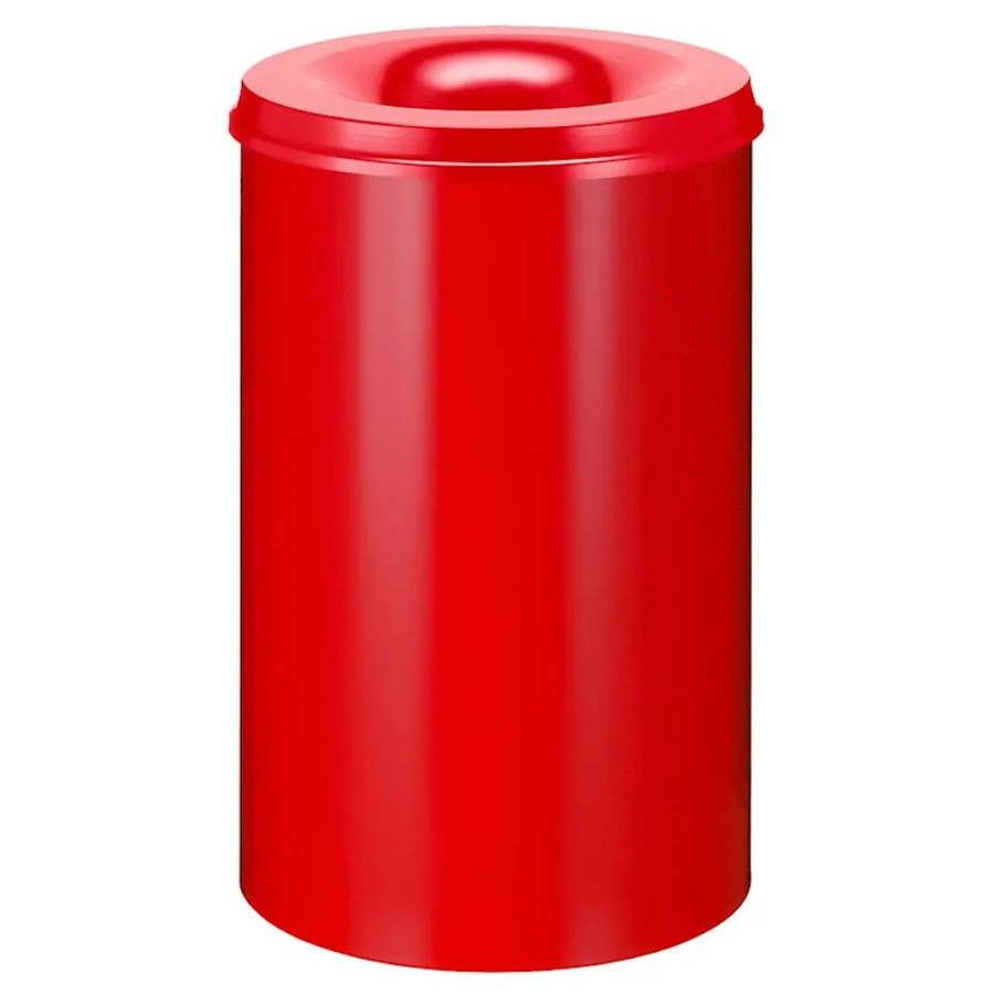 PROREGAL Selbstlöschender Papierkorb und Abfallsammler aus Metall in Rot, Volumen: 110 Liter, Höhe: 72 cm, Durchmesser: 47 cm - Bild 2